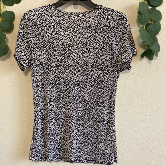 Vintage 90s/Y2K Black and White Sequined Top - Picture 8 of 8